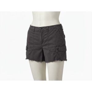American Eagle Y2K Grunge Classic Black Cargo Shorts Size 14 Pockets Minimalist